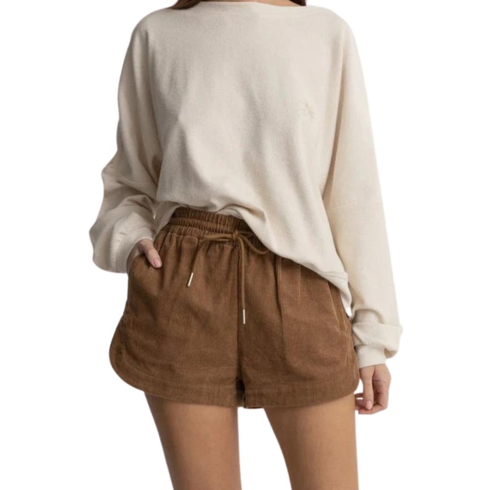 Rhythm Mazzy Corduroy Short - Camel Size 2